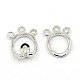 Platinum Color Brass Ring Interlocking Clasps for Jewelry Making X-EC001-1