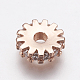 Entretoises de perles en laiton avec zircone cubique de micro pave ZIRC-E143-21RG-1