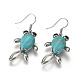 Boucles d'oreilles avec pendentifs en turquoise synthétique EJEW-F097-02P-1