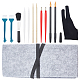 Gorgecraft描画ツールキット  プラスチックブラシとスクレイピングペンを含む  ステンレススクレーパー  ポリエステルミトン  竹の棒とデュアルチップスクラッチぬりえ  ミックスカラー  125x29x13mm  13個/セット AJEW-GF0002-43-1