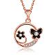 Real Rose Gold Plated Tin Alloy Enamel Pendant Necklaces NJEW-BB03638-RG-1
