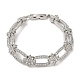 Cubic Zirconia Oval & Cross Link Chain Bracelet BJEW-M296-02P-1