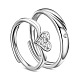 SHEGRACE Awesome Rhodium Plated 925 Sterling Silver Couple Rings JR373A-1