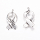 Breast Cancer Awareness Ribbon Carved Word Hope Tibetan Style Alloy Message Pendants TIBEP-S278-AS-LF-2