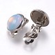Natural & Synthetic Mixed Stone Brass Clip-on Earrings EJEW-A051-F-4