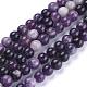 Fili di perle di pietra mica naturale di lepidolite / viola G-K415-8mm-2