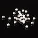 Perles texturées en laiton plaqué argent de 6 mm X-EC248-S-3