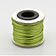 マクラメラテール中国結び作り用コードラウンドナイロン編み込みひも糸  黄緑  2mm  約10.93ヤード（10m）/ロール X-NWIR-O001-A-15-1