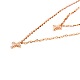 Tinysand cz bijoux 925 pendentif croix en argent sterling zircone cubique colliers à deux niveaux TS-N014-RG-18-2