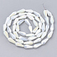 Electroplate Opaque Solid Color Glass Beads Strands EGLA-T008-12-M-3