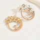 Boucles d'oreilles pendantes en laiton doré avec micro pavé de zircones cubiques ZW5903-6-1