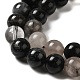 Naturale nero rutilato perle di quarzo fili G-R446-8mm-37-01-3