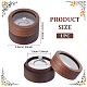 FINGERINSPIRE Round Wood Ring Box with Clear Window and White Velvet Inside 1.9x1.4inch Coconut Brown Jewelry Ring Box 1 Slot Ring Gift Box for Proposal Engagement Wedding Valentine's Day CON-WH0089-17B-2