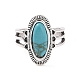 Synthetic Turquoise Finger Rings Set AJEW-PW0005-01A-3