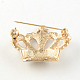Corona broches de rhinestone chapados en oro claro para mujer JEWB-R011-13-3