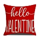 バレンタインデーの黄麻布の枕カバー  正方形のジッパー付き枕カバー  こんにちは、バレンタインという言葉  クリムゾン  450x454x2mm AJEW-M217-01B-1