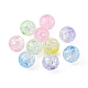 100Pcs 5 Colors Transparent Crackle Acrylic Beads CACR-FS0001-02-4