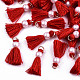 Polycotton(Polyester Cotton) Tassel Pendant Decorations X-FIND-T052-13I-1