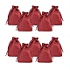 PandaHall Elite 黄麻布パッキングポーチ巾着袋  暗赤色  13.5x9.5cm ABAG-PH0001-14x10cm-06-2