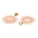 Boucles d'oreilles pendantes en verre tissé et perles en laiton avec placage sous vide 304 épingles en acier inoxydable EJEW-A105-02G-2