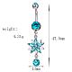 Piercing Jewelry Platinum Plated Brass Flower Cubic Zirconia Navel Ring Belly Rings AJEW-EE0001-105C-4