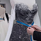 スパンコールスタームーン模様刺繍ポリエステルメッシュ生地  DIY縫製ドレス用  ブラック  125~130x0.1cm DIY-WH0530-45C-6