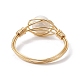 Ringe im Stil runder geflochtener Naturperlen RJEW-JR00608-3