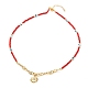 Crimson Glass Seed Beaded Necklaces NJEW-JN03724-02-4