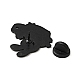 漫画のウサギのエナメルピン  バックパックの服のための電気泳動の黒い合金のブローチ  カラフル  カップ模様  30.5x30.5x1.2mm JEWB-G017-01EB-03-3