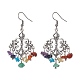 Natural Mixed Gemstone Chips Chandelier Earrings EJEW-JE05418-02-1