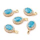Golden Plated Brass Micro Pave Clear Cubic Zirconia Pendants ZIRC-F123-03A-1