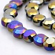 Full Multi-color Plated Glass Faceted Flat Round Beads Strands EGLA-A033-6mm-FP05-1