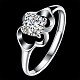 Adjustable 925 Sterling Silver Cubic Zirconia Finger Rings RJEW-BB20748-6-7