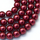 Baking Painted Pearlized Glass Pearl Round Bead Strands X-HY-Q330-8mm-39