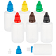 Benecreat 6 セット 6 色のプラスチック空スポイトボトル液体用  先のとがった口のトップキャップ  ミックスカラー  3.7x9.5cm  容量：50ml（1.69fl.oz）  1セット/色 TOOL-BC0002-29-1