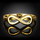 女性のための無限のデザインスズ合金チェコラインストーンの指輪  ゴールドカラー  サイズ8  18.1mm RJEW-BB14515-8-5