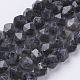 Brins de perles de larvikite noires naturelles G-J376-47A-8mm-1