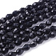 Black Faceted Glass Teardrop Beads Strands X-GLAA-E010-5x7mm-17-1