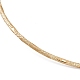 真空メッキ 304 ステンレス鋼テクスチャード ワイヤー ネックレスの作成  硬いネックレス  ミニマリストチョーカー  袖口の襟  ゴールドカラー  0.4cm  内径：5-3/8インチ（13.78cm） STAS-B036-04G-3