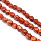 Jaspe rouge naturel perles losanges facettes brins G-L236-02-1