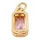 Real 18K Gold Plated Brass Inlaid Cubic Zirconia Charms ZIRC-L100-075G-4