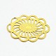花の鉄細工のジョイナー  ゴールドカラー  19x26x0.5mm IFIN-N3290-15-1