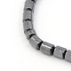 磁気合成ヘマタイトビーズのネックレス  真鍮製ネジ式クラスプ付き  ハート  ブラック  17.3インチ X-NJEW-F026-13-3