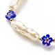 ABS perla de imitación y pulsera de collar con cuentas de vidrio millefiori SJEW-JS01241-7
