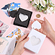 CRASPIRE 2 Sets 2 Colors 3 Inch PVC Mini Heart Hollow Photocard Holder Book AJEW-CP0005-83-3