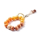 Perles rondes et polygonales en bois naturel bracelets extensibles porte-clés KEYC-JKC00319-7