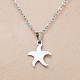 201 collier pendentif étoile de mer en acier inoxydable NJEW-OY001-52-1