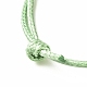 Natural Ocean White Jade(Dyed) Rondelle Beaded Cord Bracelet BJEW-JB08057-03-4
