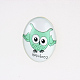 Cartoon Owl Printed Glass Oval Cabochons GGLA-N003-20x30-B11-1