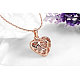 Hollow Heart Rose Gold Plating Tin Alloy Pendant Necklaces NJEW-AA00064-28-3